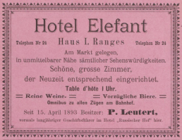 Anzeige im Adreßbuch der Stadt Weimar