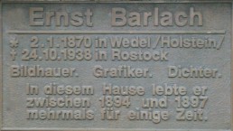 Gedenktafel am Barlach-Haus in Friedrichroda