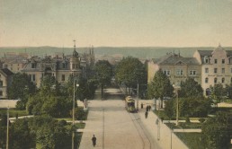 Blick auf die Stadt vom Bahnhof