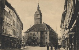 Historische Ansicht von Bad Langensalza, Blick auf das Rathaus, um 1916