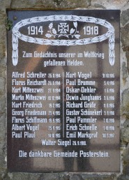 Gustav Schönekerl auf dem Denkmal für die Kriegsgefallenen