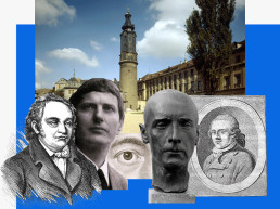 Das Auge Goethes zwischen Jean Paul, Altenbourg, Kessler und Lenz vor dem Weimarer Stadtschloss