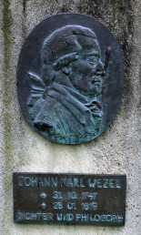 Grabstele Johann Karl Wezel, Detailansicht