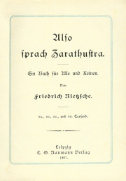 Titelblatt von Nietzsches »Also sprach Zarathustra«