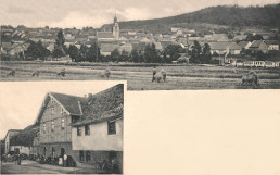 Queienfeld, um 1900, Ortsansicht mit Gasthof
