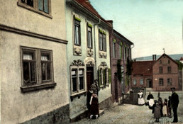 Blick auf die Schule, um 1900