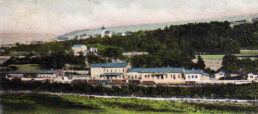 Blick auf den Bahnhof, um 1900