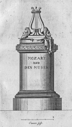 Kupferstich des Mozart-Denkmals