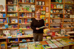 Annekathrin Peters, Inhaberin der Buchhandlung am Topfmarkt