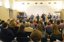 Christoph Schmitz-Scholemann, Guy Helminger,  Daniela Danz, Steve Karier, Manza, Jens Kirsten (v.r.)