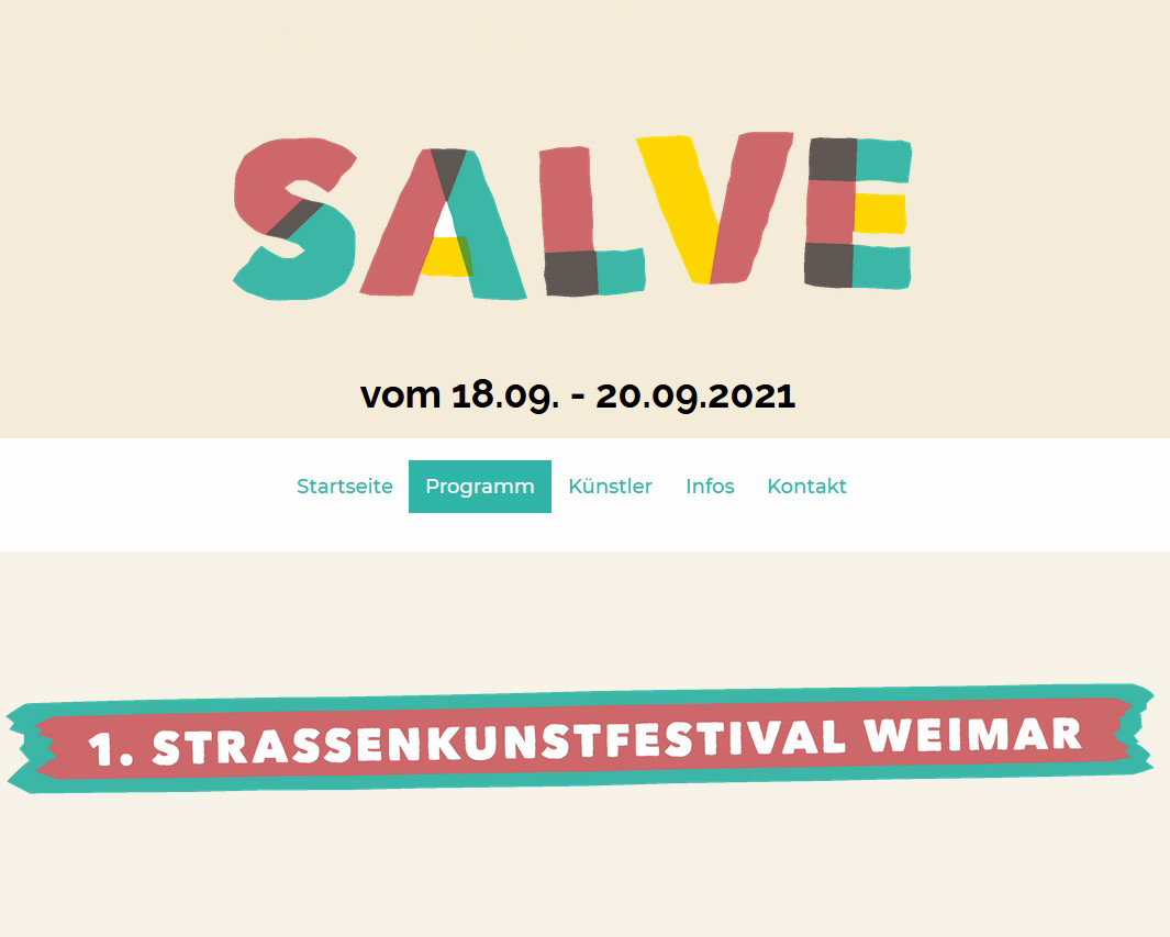 Salve-Straßenkunstfestival in Weimar - Literaturprogramm am 18.09.2021 @ Weimarer Innenstadt & Park an der Ilm