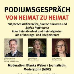 Podiumsgespräch mit Jochen Birkenmeier, Juliane Stückrad, Stefan Petermann in der Annenkirche Eisenach @ Annenkirche Eisenach